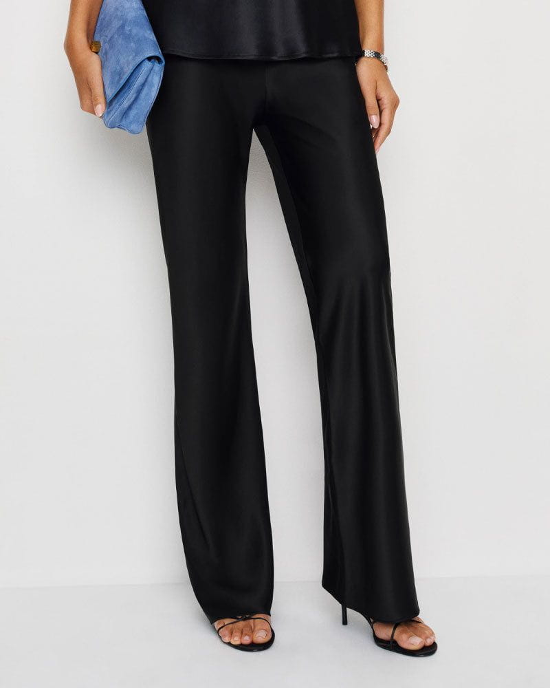Gale Satin Mid-Rise Bias Pant