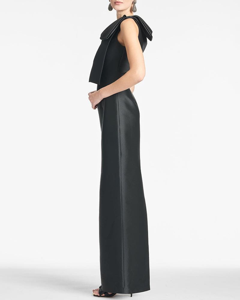 Satin One-Shoulder Column Formal Dress with Elegant Bow