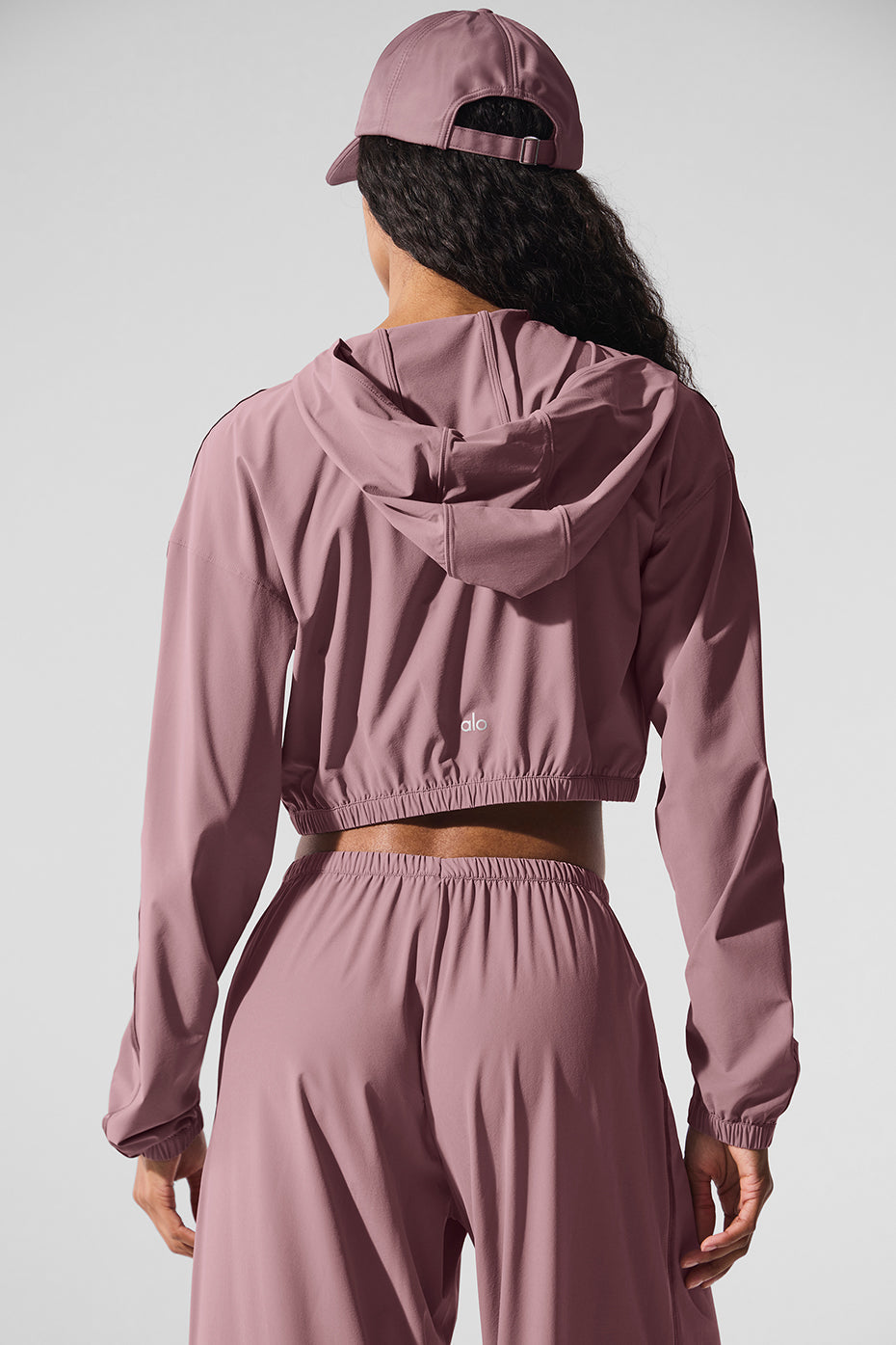 Cropped Breezy Full-Zip Hoodie - Smoky Quartz