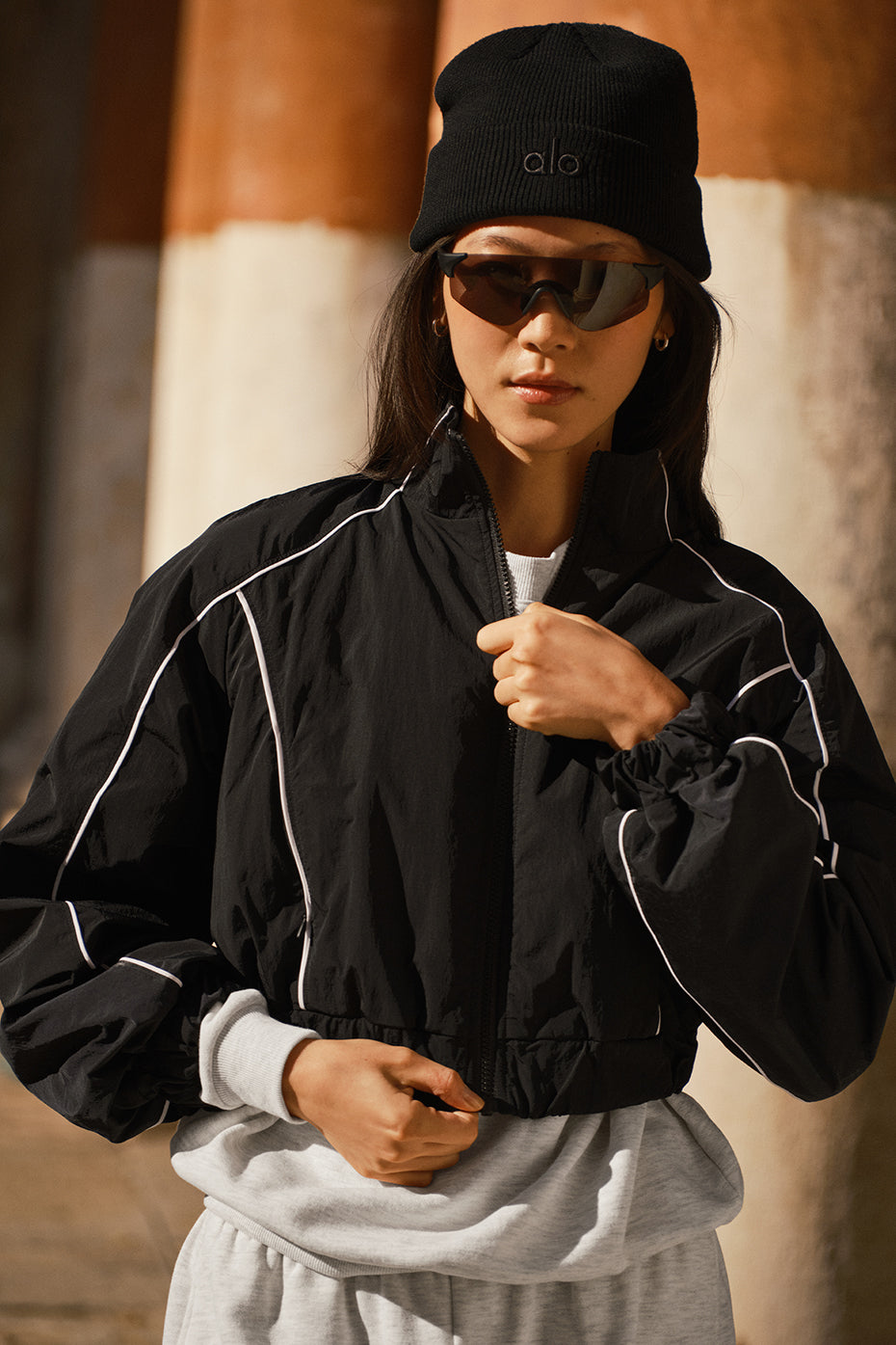 Motivate Full-Zip Track Jacket - Black/White