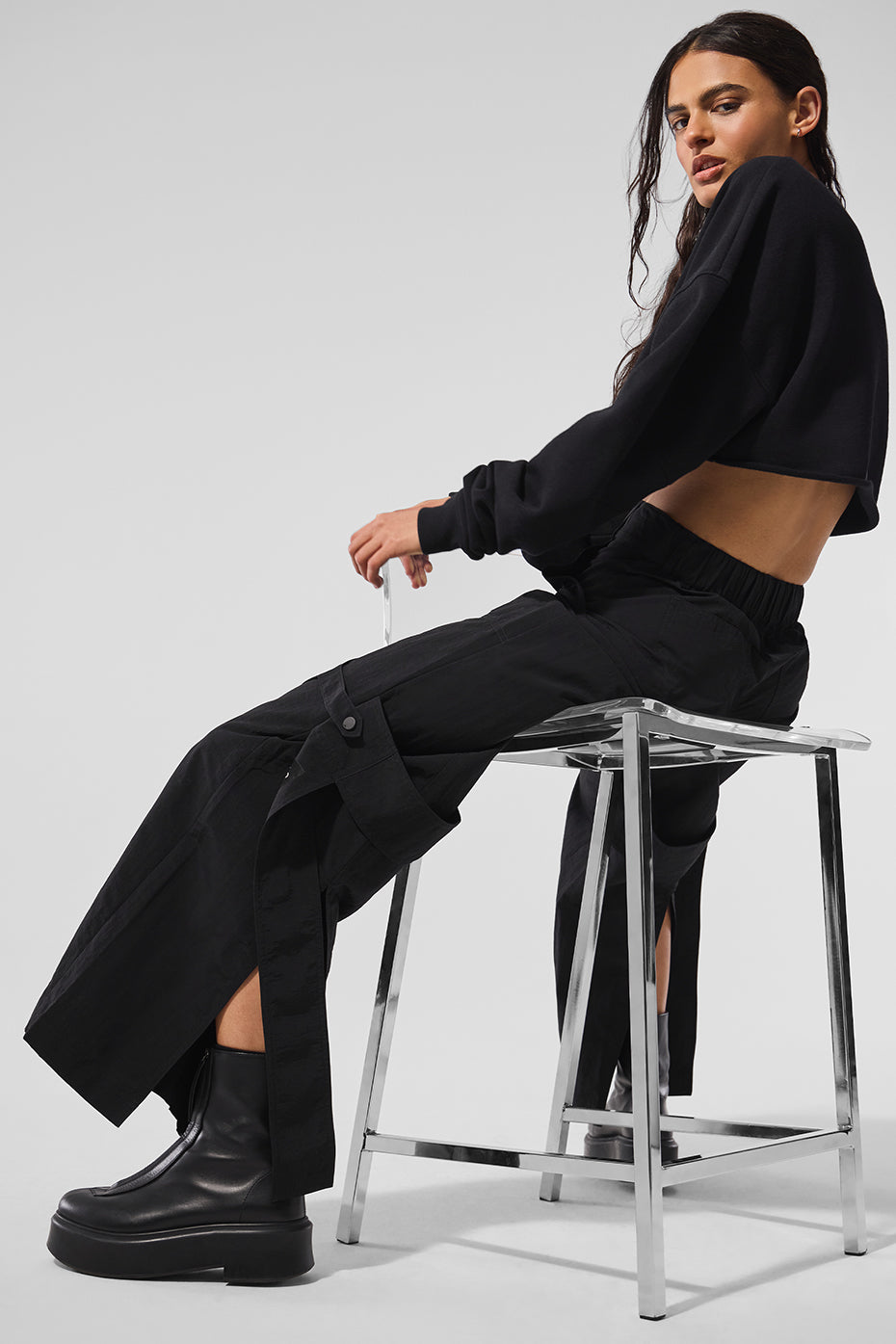 High-Waist Voyager Trouser - Black