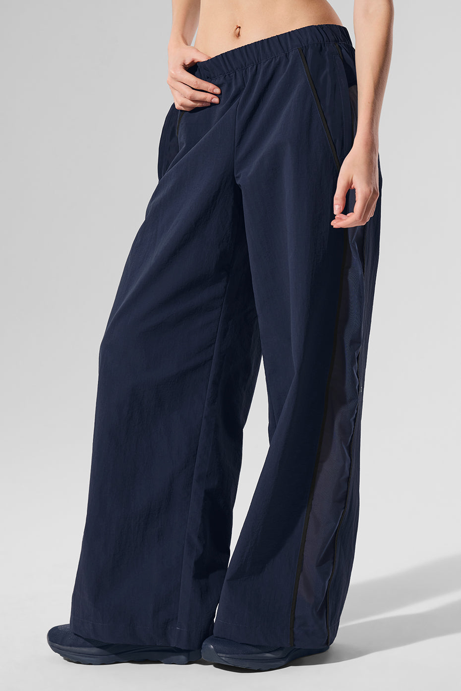 High-Waist Origin Wide Leg Track Pant - Navy/Black