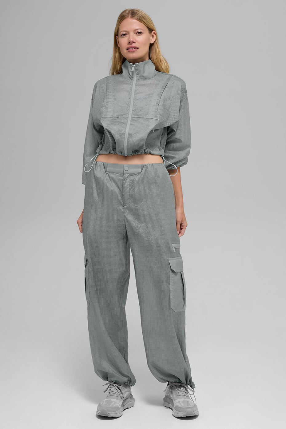 Sheer Game Time Wide Leg Jogger - Lunar Grey