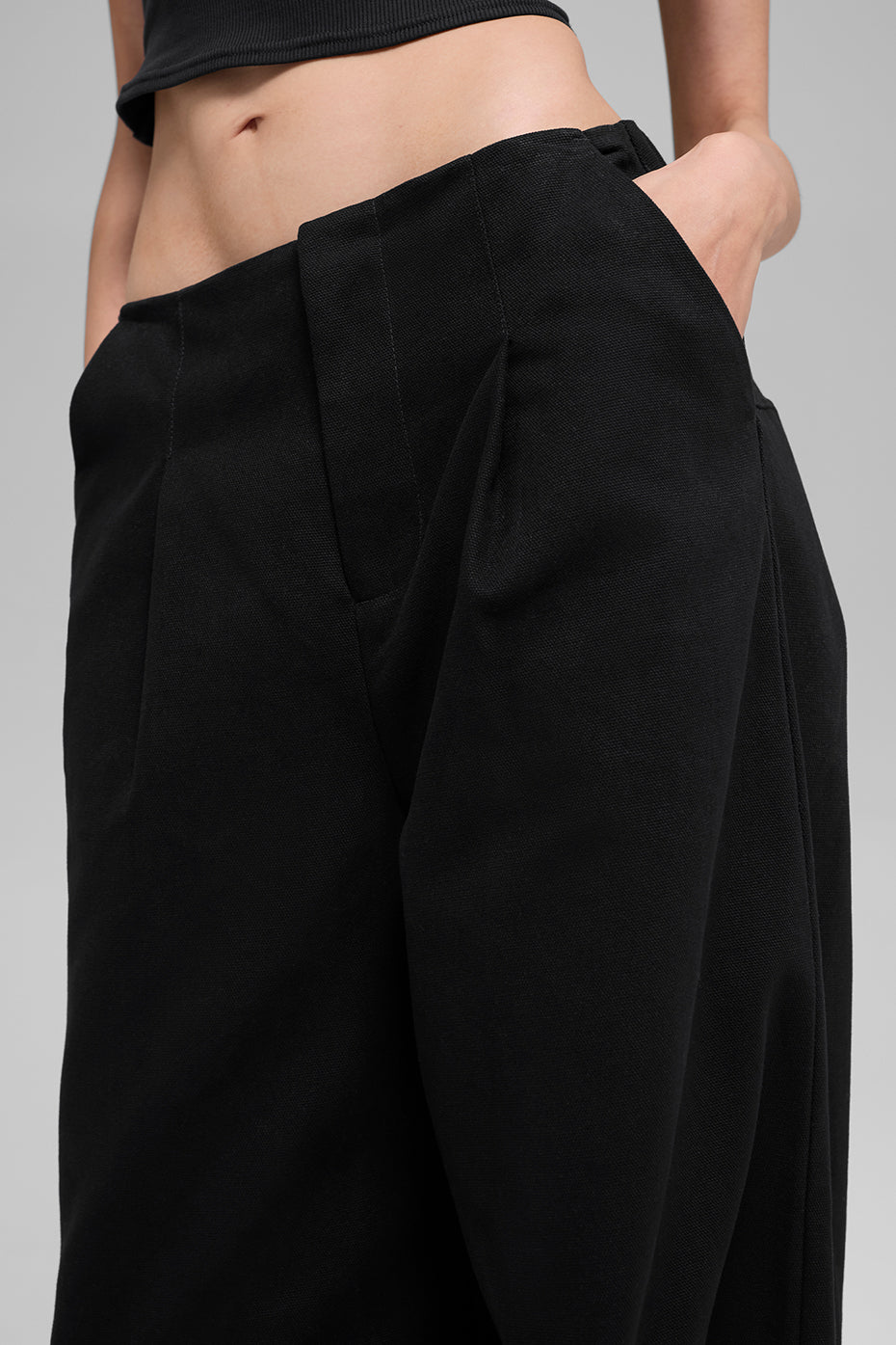 High-Waist Main Character Wide Leg Trouser - Black