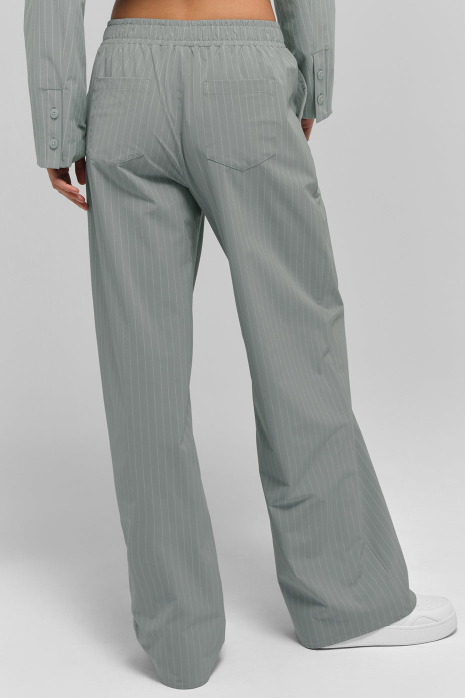 Pinstripe Daylight Boxer Pant (Long) - Lunar Grey/White
